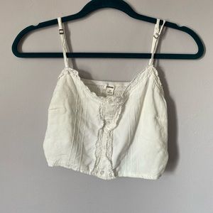 Garage S white cropped tank